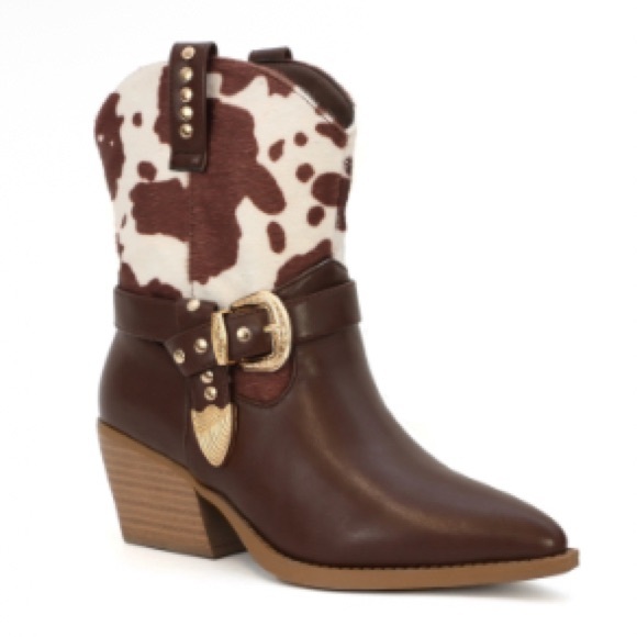 Seven7 Brown and Cream Ankle Booties Brand New In Box Size 8 - Picture 8 of 8